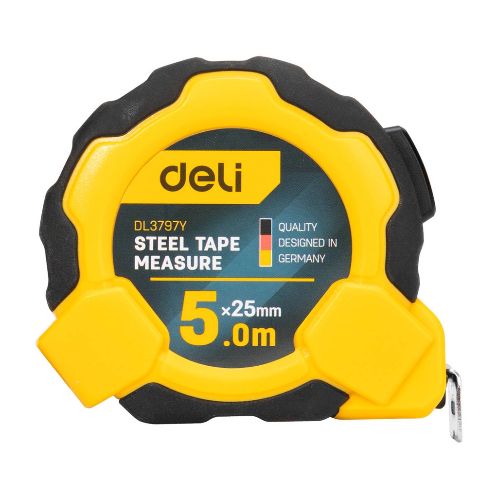 Čelična mjerna traka 5m/25mm Deli Tools EDL3797Y (žuta)