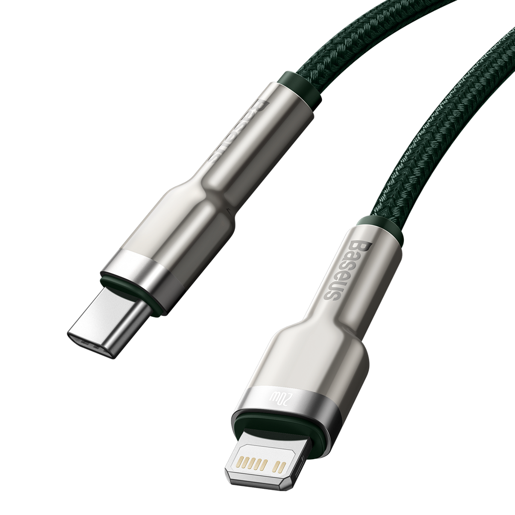 USB-C kabel za Lightning Baseus Cafule, PD, 20W, 1m (zeleni)