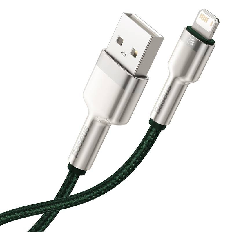 USB kabel za Lightning Baseus Cafule, 2.4A, 2m (zeleni)