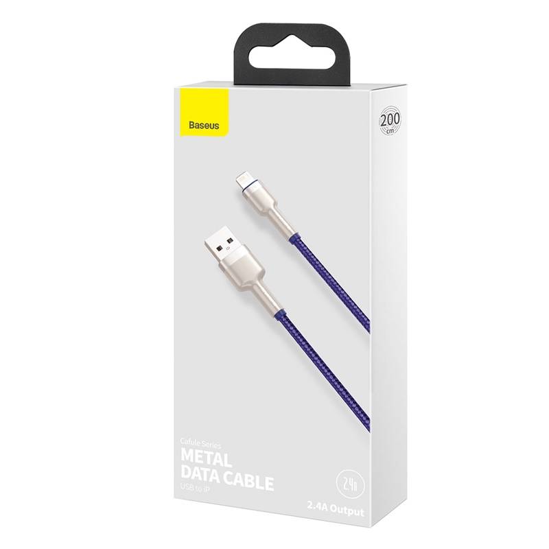 USB kabel za Lightning Baseus Cafule, 2.4A, 2m (ljubičasti)