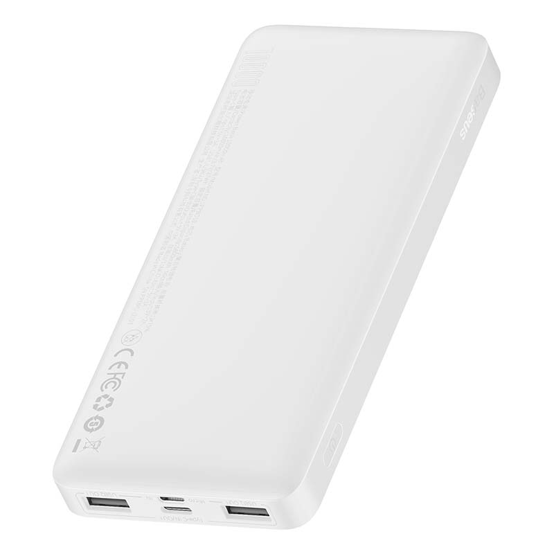 Powerbank Baseus Bipow 10000mAh, 2xUSB, USB-C, 15W (bijeli)