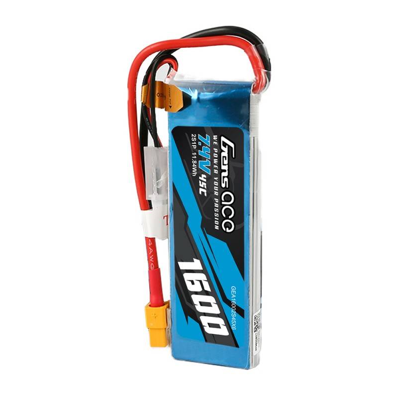 Baterija GensAce LiPo 1600mAh 7.4V 45C 2S1P XT60