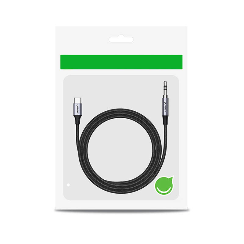 USB-C kabel UGREEN CM450 na 3,5 mm AUX mini jack, 1 m (crni)