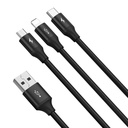 USB kabel 3u1 Baseus Rapid Series, USB na mikro USB / USB-C / Lightning, 3.5A, 1.2m (crni)