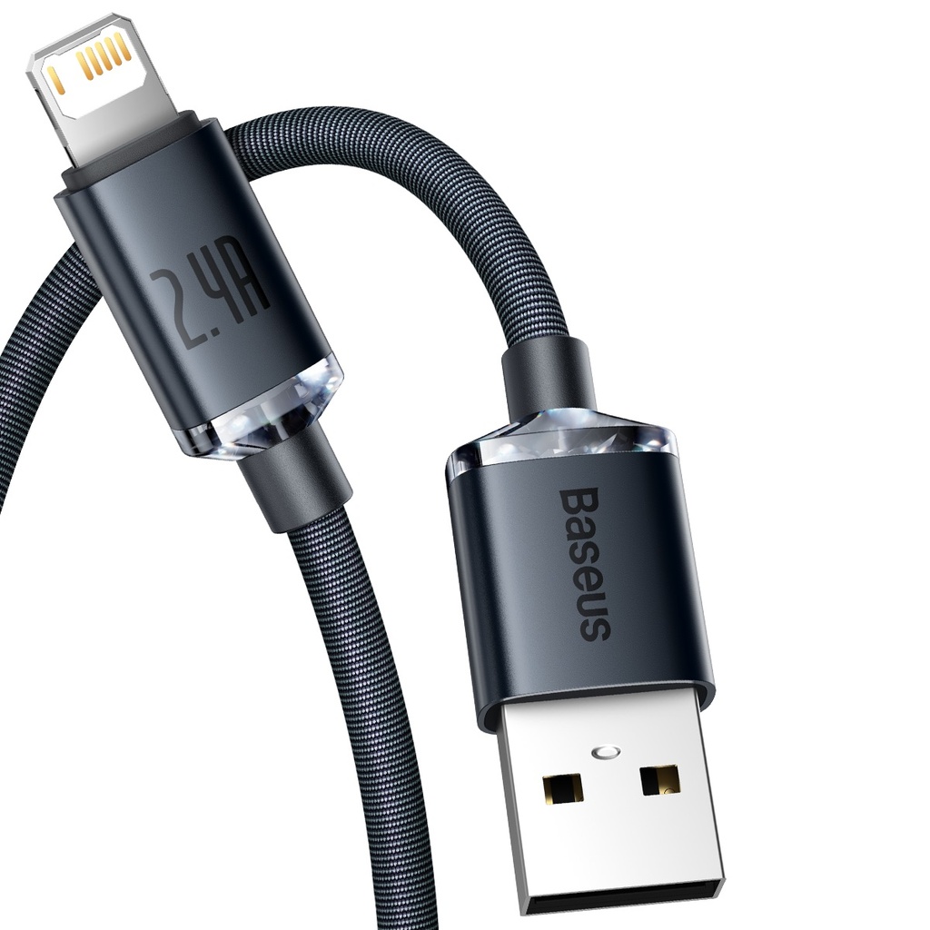 Baseus Crystal Shine kabel USB na Lightning, 2.4A, 2m (crni)