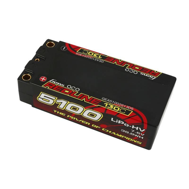 Baterija Gens Ace Redline Series 5100mAh 7.6V 130C 2S2P HardCase HV Lipo