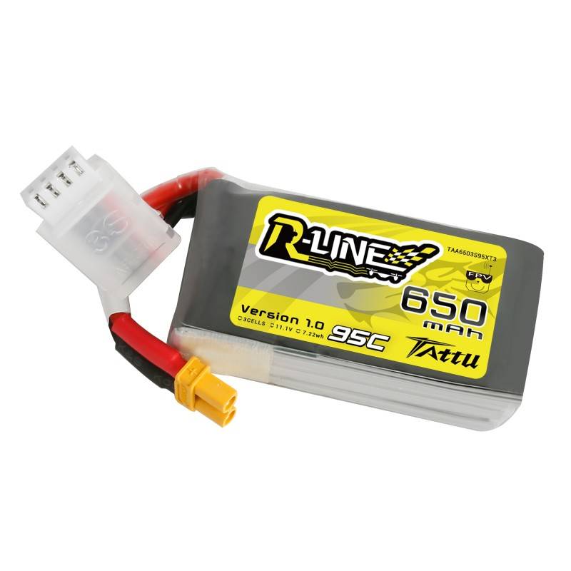 Baterija Tattu R-Line 650mAh 11.1V 95C 3S1P XT30 Lipo