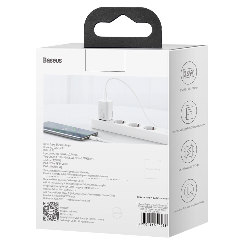 Baseus Super Si Quick Charger 1C 25W (bijeli)