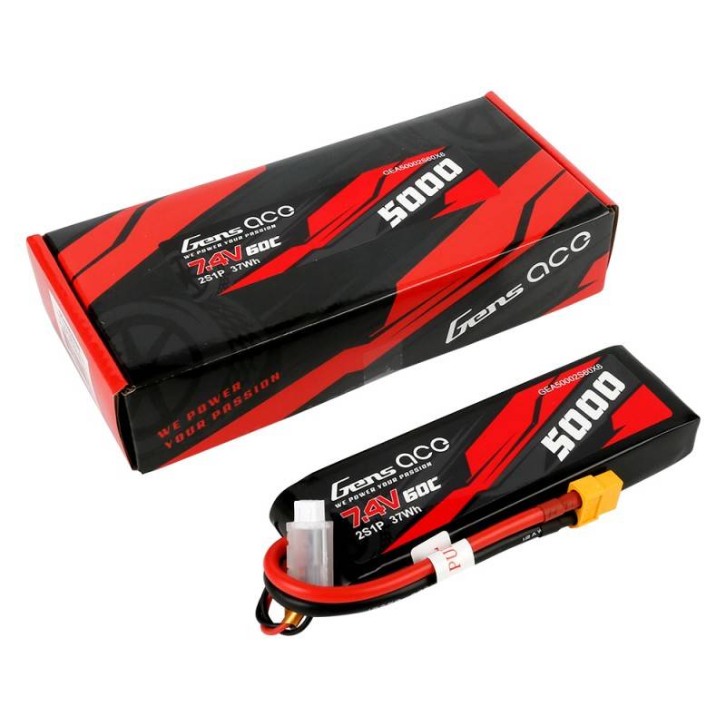 Baterija Gens Ace 5000mAh 7,4V 50C 2S1P XT60 Materijal kućišta