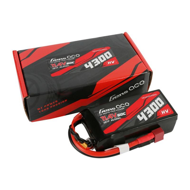 BatteryGens Ace 4300mAh 11.4V 60C 3S1P T-utikač