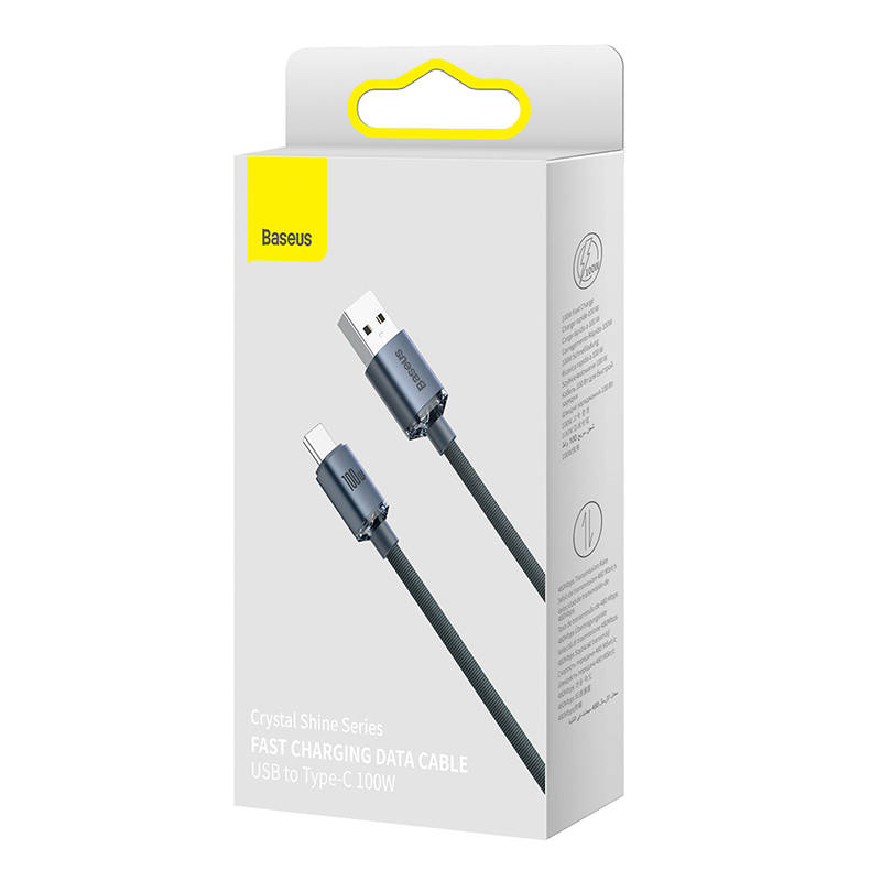 Baseus Crystal Shine kabel USB na USB-C, 100W, 1,2m (crni)