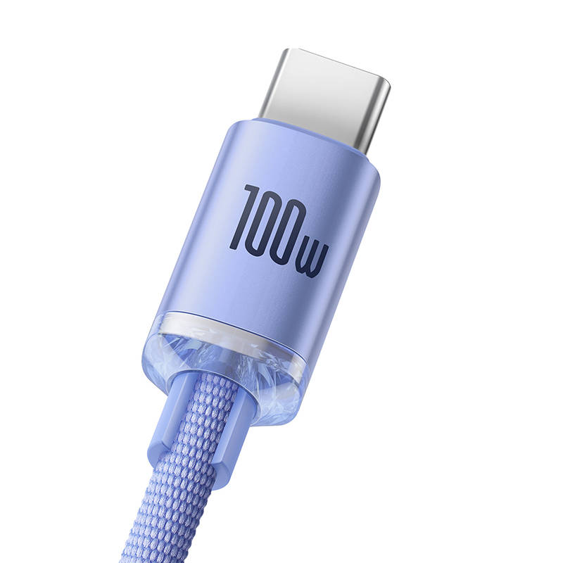 Baseus Crystal Shine kabel USB na USB-C, 100W, 2m (ljubičasti)