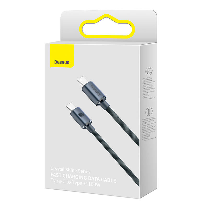 Baseus Crystal Shine kabel USB-C na USB-C, 100W, 1,2m (crni)