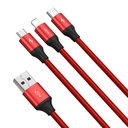 Baseus Rapid Series 3-u-1 kabel USB-C za M+L+T 1,2 m (crveni)