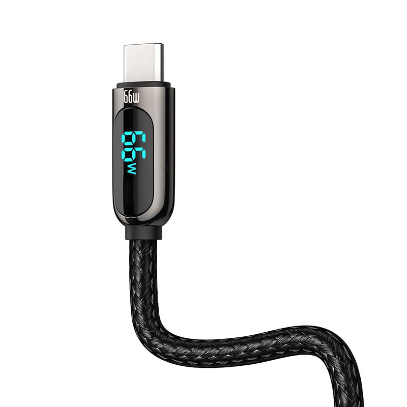 Baseus zaslonski kabel USB na Type-C, 66W, 2m (crni)