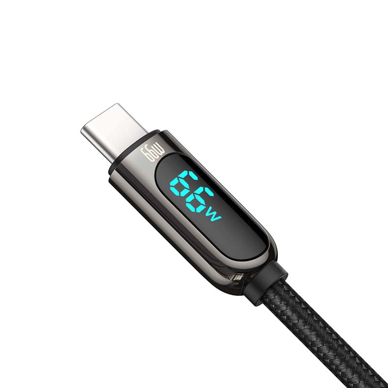 Baseus zaslonski kabel USB na Type-C, 66W, 2m (crni)