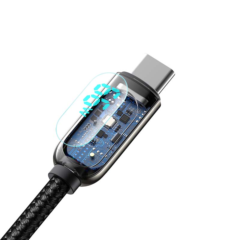 Baseus zaslonski kabel USB na Type-C, 66W, 2m (crni)