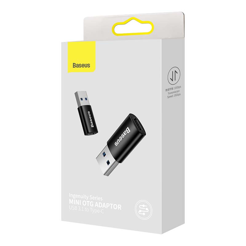 Baseus Ingenuity USB-A na USB-C adapter OTG (crni)