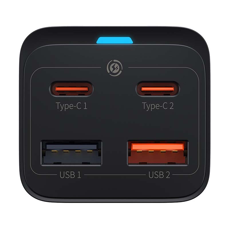 Brzi punjač Baseus GaN3 Pro, 2x USB-C, 2x USB, 65W (crni)