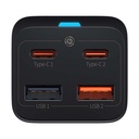 Brzi punjač Baseus GaN3 Pro, 2x USB-C, 2x USB, 65W (crni)