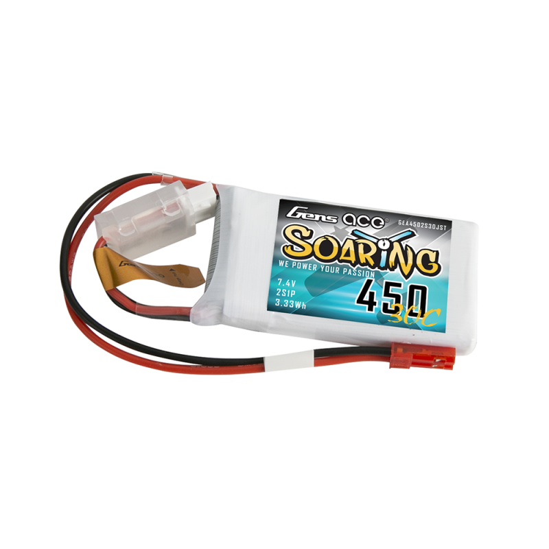 Baterija Gens Ace Soaring 450mAh 7,4V 30C 2S1P JST-SYP