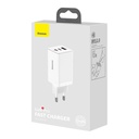 Brzi punjač Baseus GAN3 Pro, 2xUSB-C + USB, 65W (bijeli)