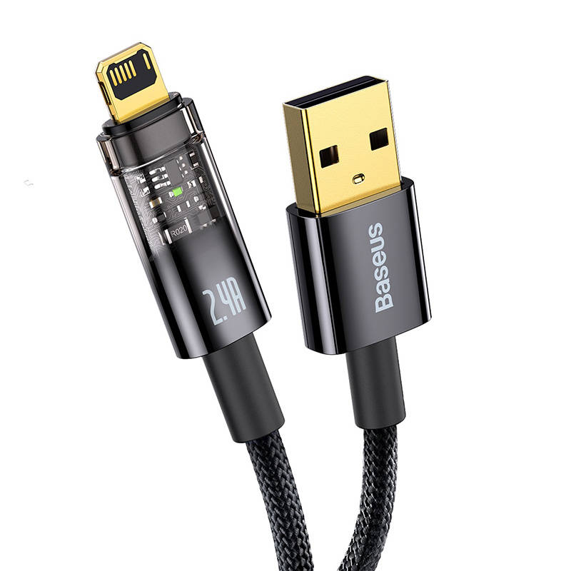 Baseus Explorer USB na Lightning kabel, 2.4A, 1m (crni)