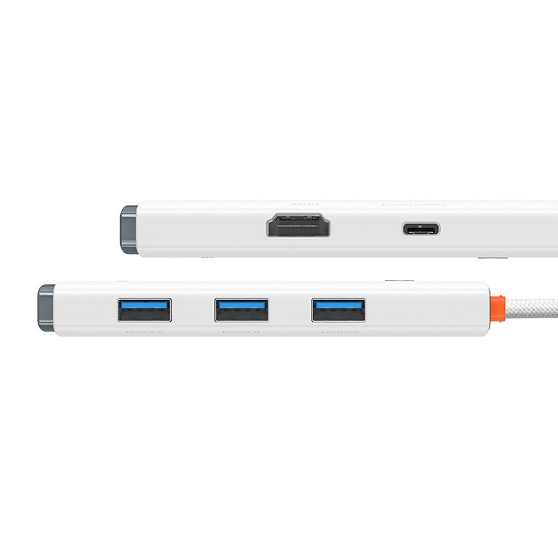 Hub 5w1 Baseus Lite Series USB-C na 3x USB 3.0 + USB-C + HDMI (bijeli)