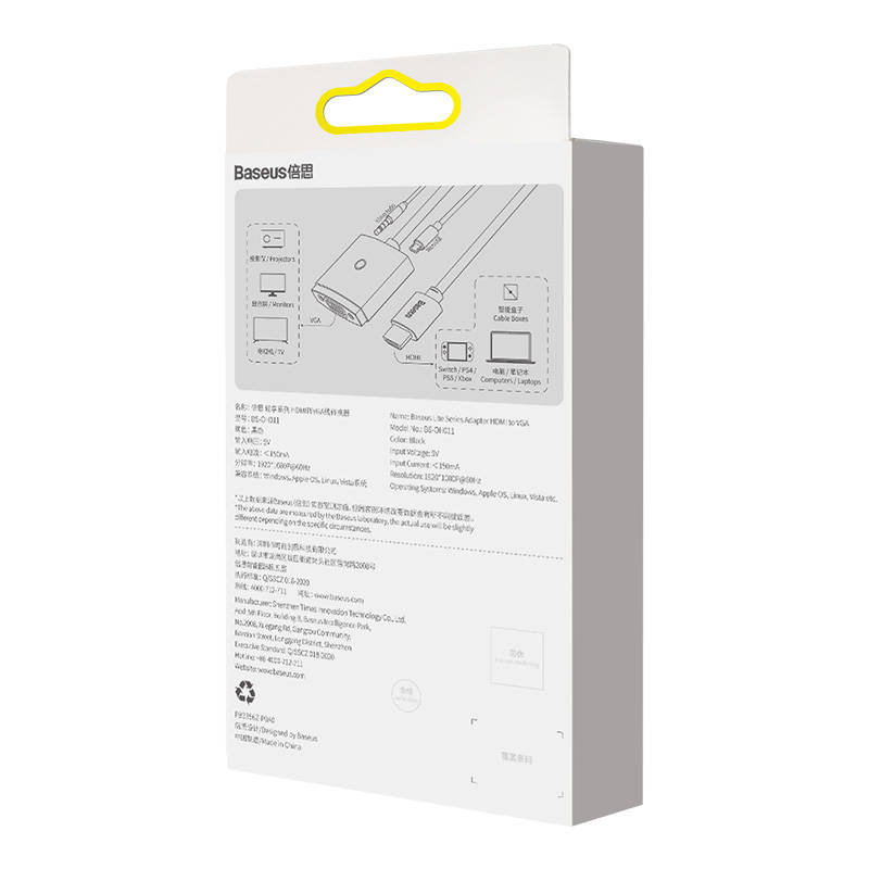 Baseus Lite Series HDMI na VGA adapter sa zvukom (crni)