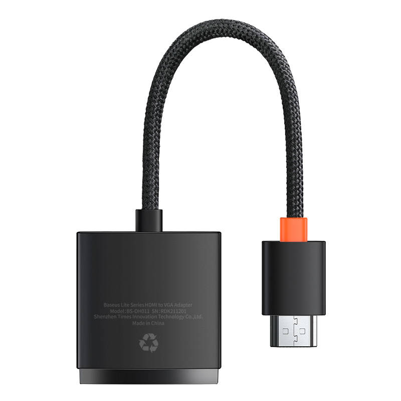 Baseus Lite Series HDMI na VGA adapter sa zvukom (crni)