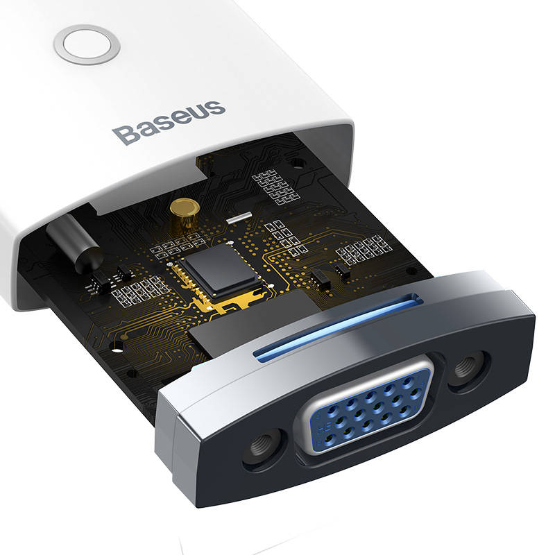 Baseus Lite Series HDMI na VGA adapter sa zvukom (bijeli)