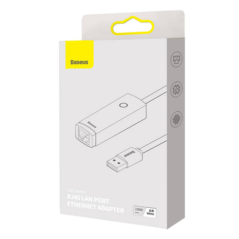 Mrežni adapter Baseus Lite Series USB-C na RJ45 (bijeli)