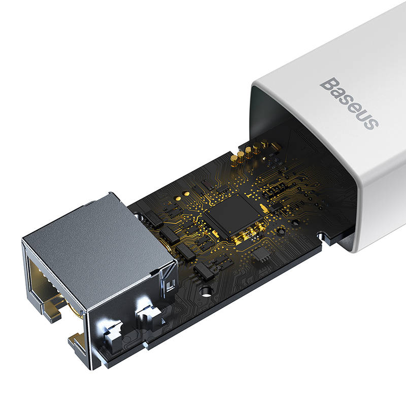 Baseus Lite Series USB-C na RJ45 mrežni adapter, 100 Mbps (bijeli)