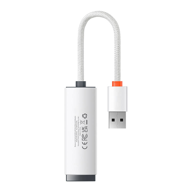 Baseus Lite Series USB na RJ45 mrežni adapter, 100 Mbps (bijeli)