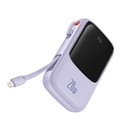 Powerbank Baseus Qpow Pro s Lightning kabelom, USB-C, USB, 10000mAh, 20W (ljubičasta)