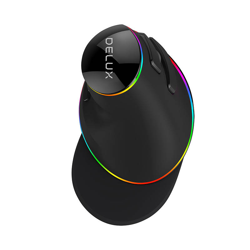 Žičani okomiti miš Delux M618Plus 4000DPI RGB