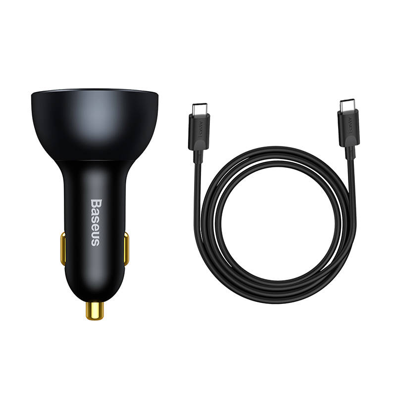 Auto punjač Baseus Qualcomm, USB, 2x USB-C, 160W (sivo)