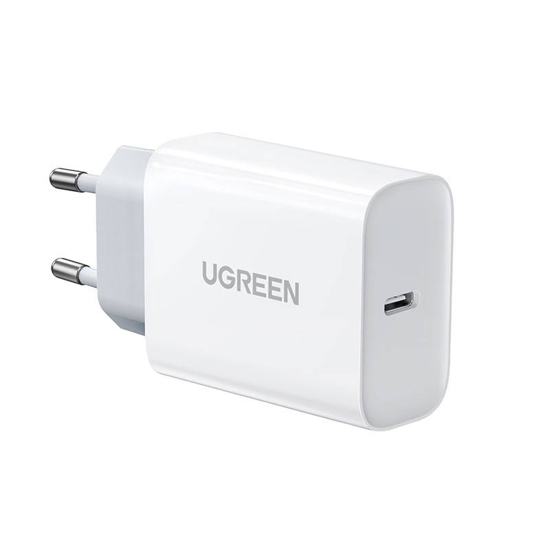 Zidni punjač UGREEN USB-C, 30W + USB-C kabel (bijeli)