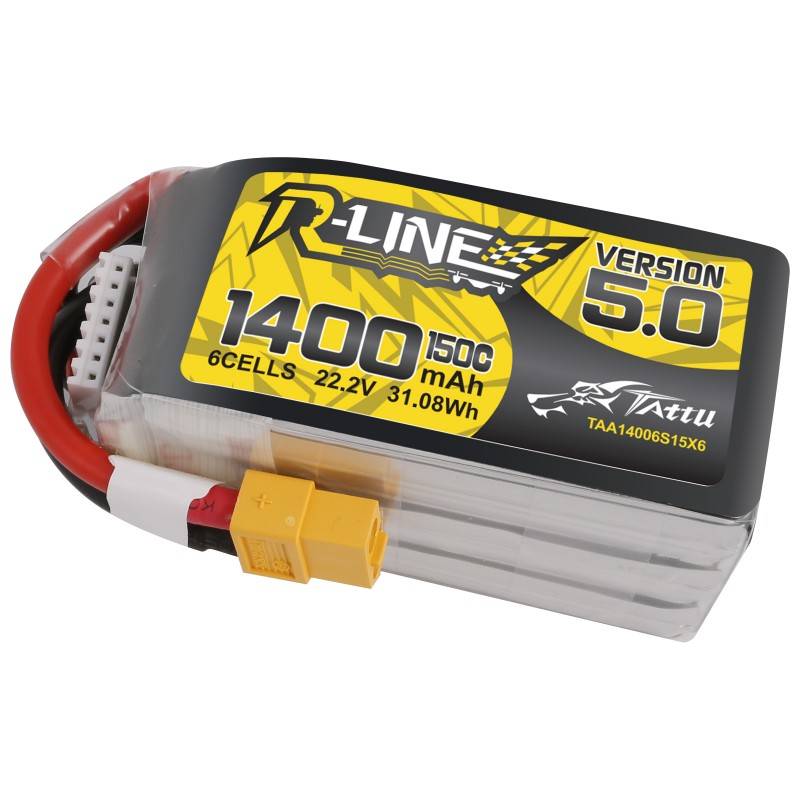 Baterija Tattu R-Line 5.0 1400mAh 22.2V 150C 6S1P XT60