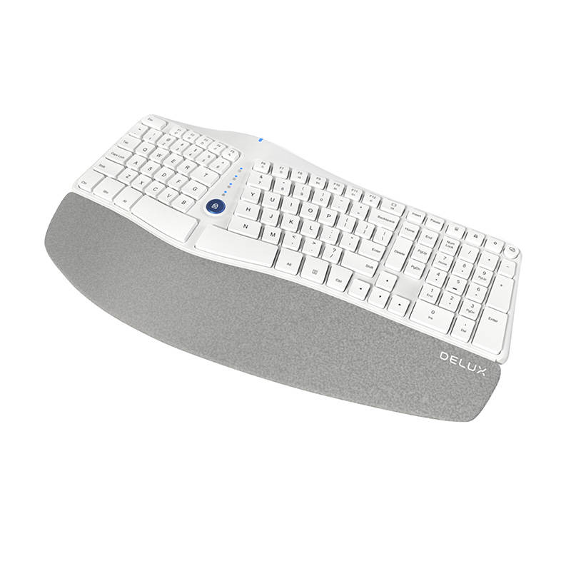 Bežična ergonomska tipkovnica Delux GM901D BT+2.4G (bijela)