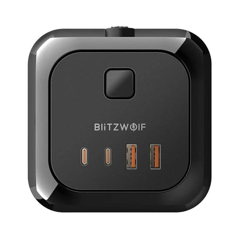 Punjač Blitzwolf s 8 AC utičnica, BW-PC3, 2x USB, 2x USB-C (crni)