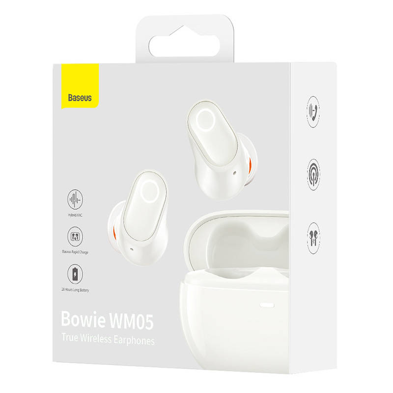 Bežične slušalice Baseus Bowie WM05 TWS, Bluetooth 5.0 (bijele)