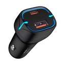 Auto punjač Vipfan C11, USB + USB-C, PD 20W + QC 3.0, LED (crni)