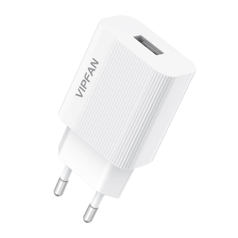 Mrežni punjač Vipfan E01, 1x USB, 2.4A + USB-C kabel (bijeli)