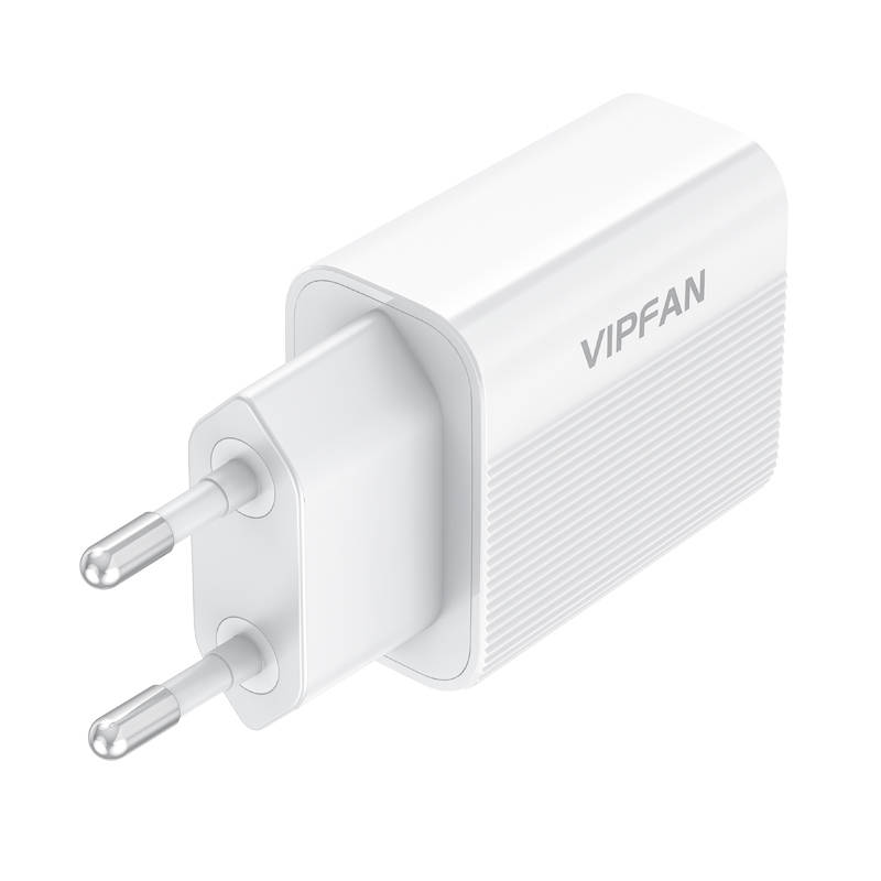 Mrežni punjač Vipfan E01, 1x USB, 2.4A + USB-C kabel (bijeli)