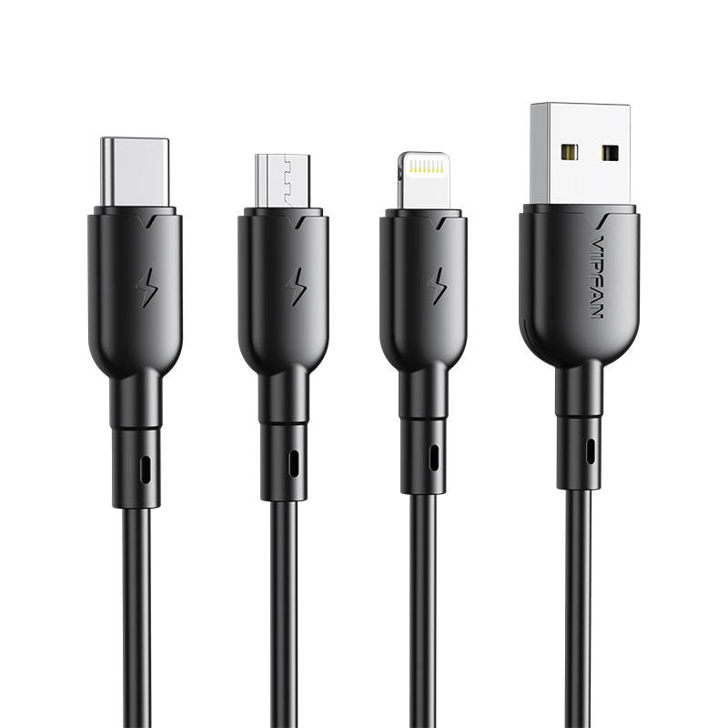 USB na Micro USB kabel Vipfan Colorful X11, 3A, 1m (crni)