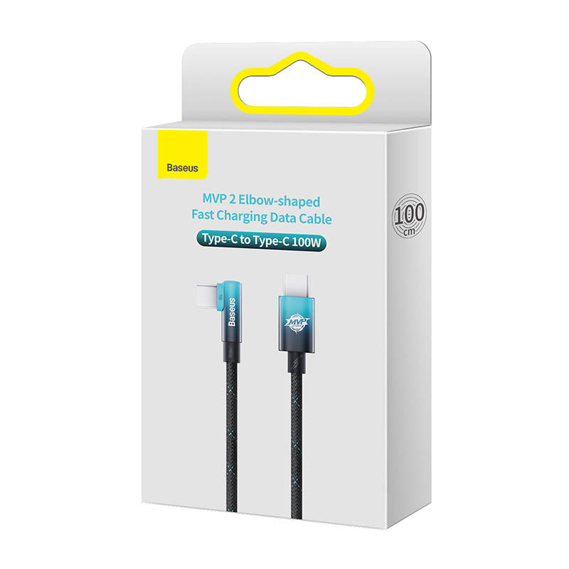 Baseus MVP2 USB-C na USB-C kabel, 100 W, 1 m (crno / plavo)