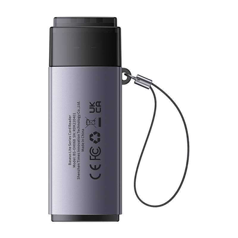 Baseus Lite Series SD/TF čitač memorijskih kartica, USB (sivo)