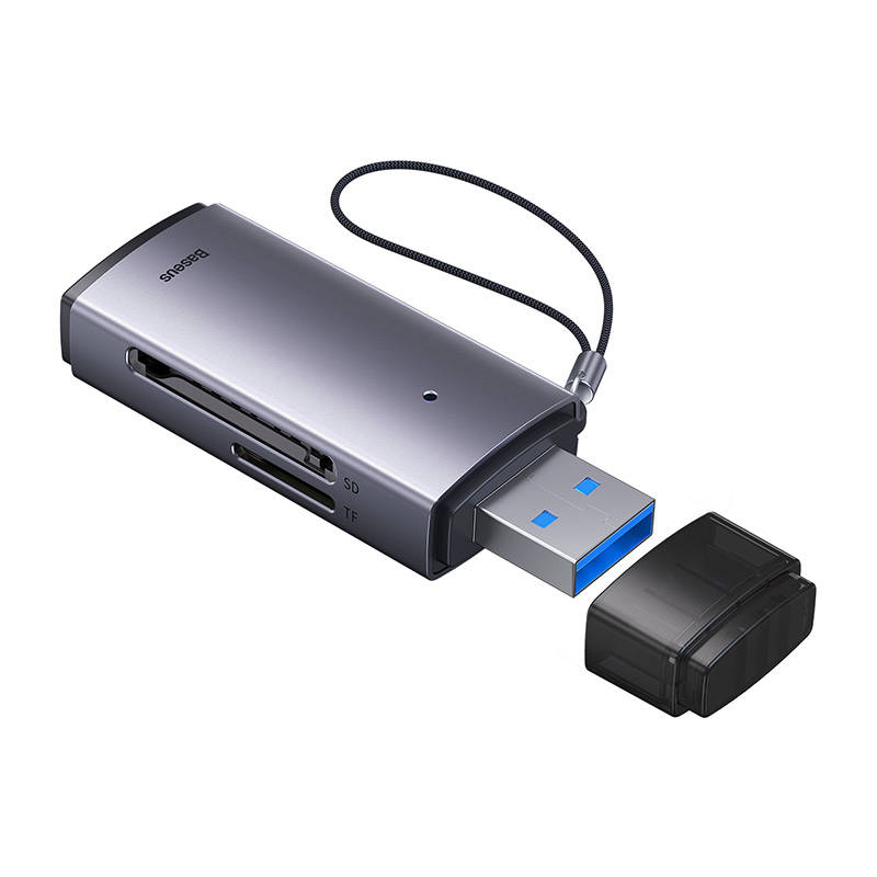 Baseus Lite Series SD/TF čitač memorijskih kartica, USB (sivo)