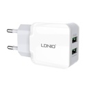 Zidni punjač LDNIO A2202, 2x USB, 12W (bijeli)